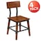 Flash Furniture Rustic Antique Walnut Industrial Wood Dining Chair, PK4 4-XU-DG-W0236-GG - alternate 10